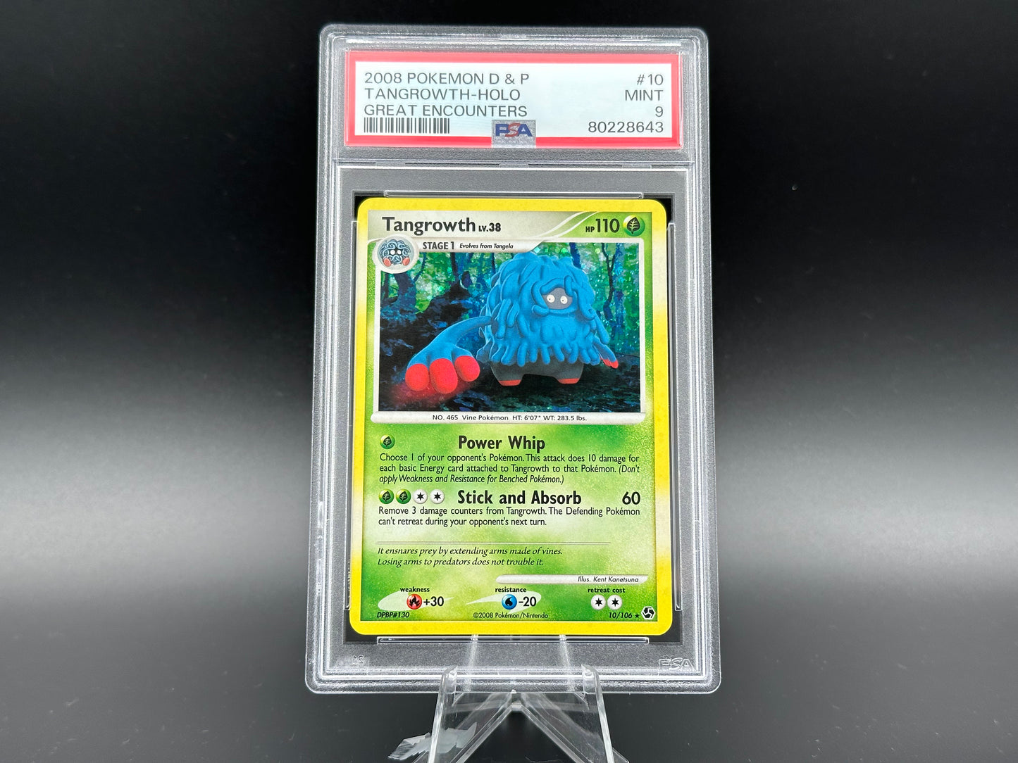 Tangrowth holo Diamond & Pearl Great Encounters PSA 9