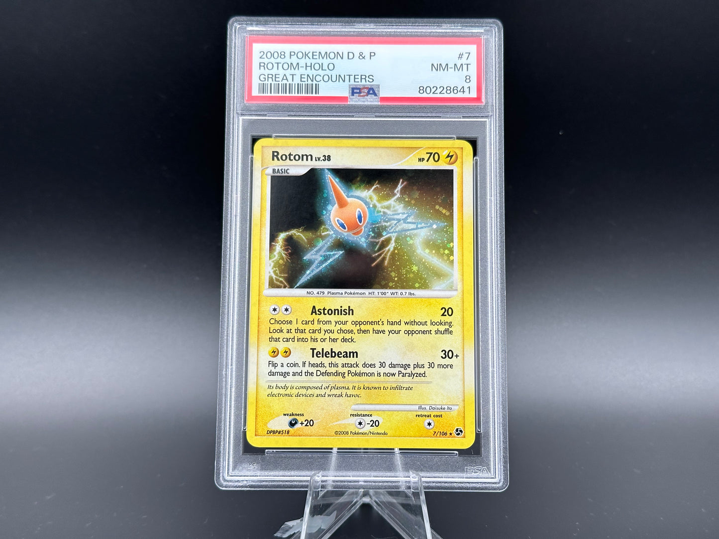 Rotom holo Diamond & Pearl Great Encounters PSA 8