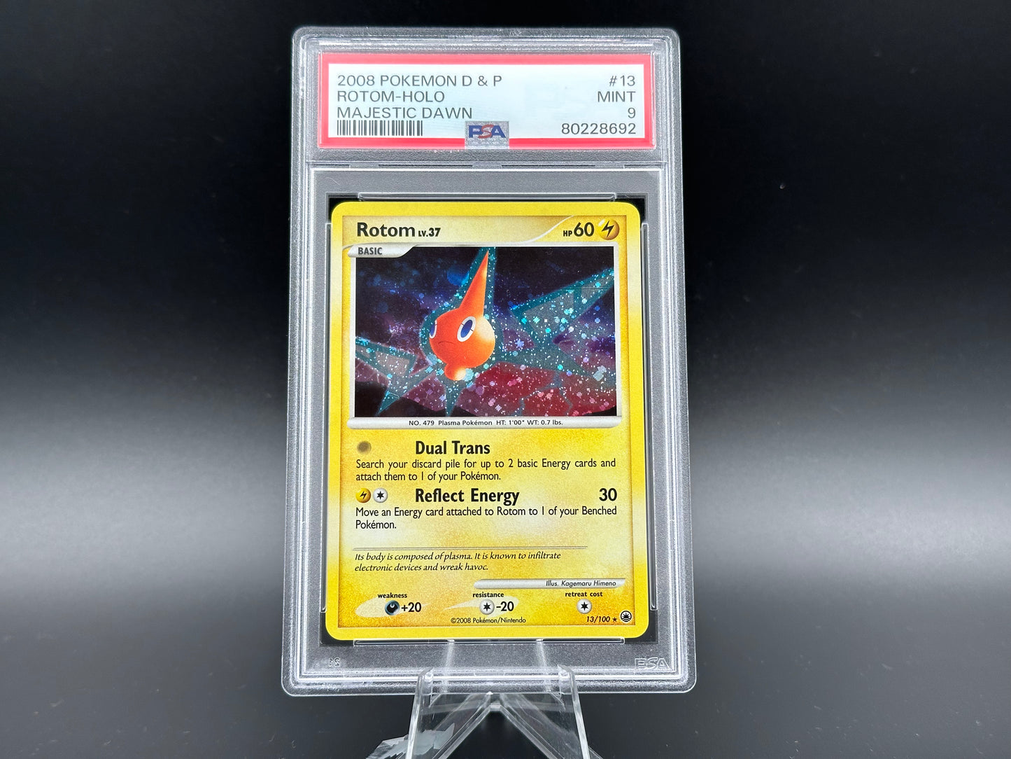 Rotom holo Diamant &amp; Perle Majestic Dawn PSA 9