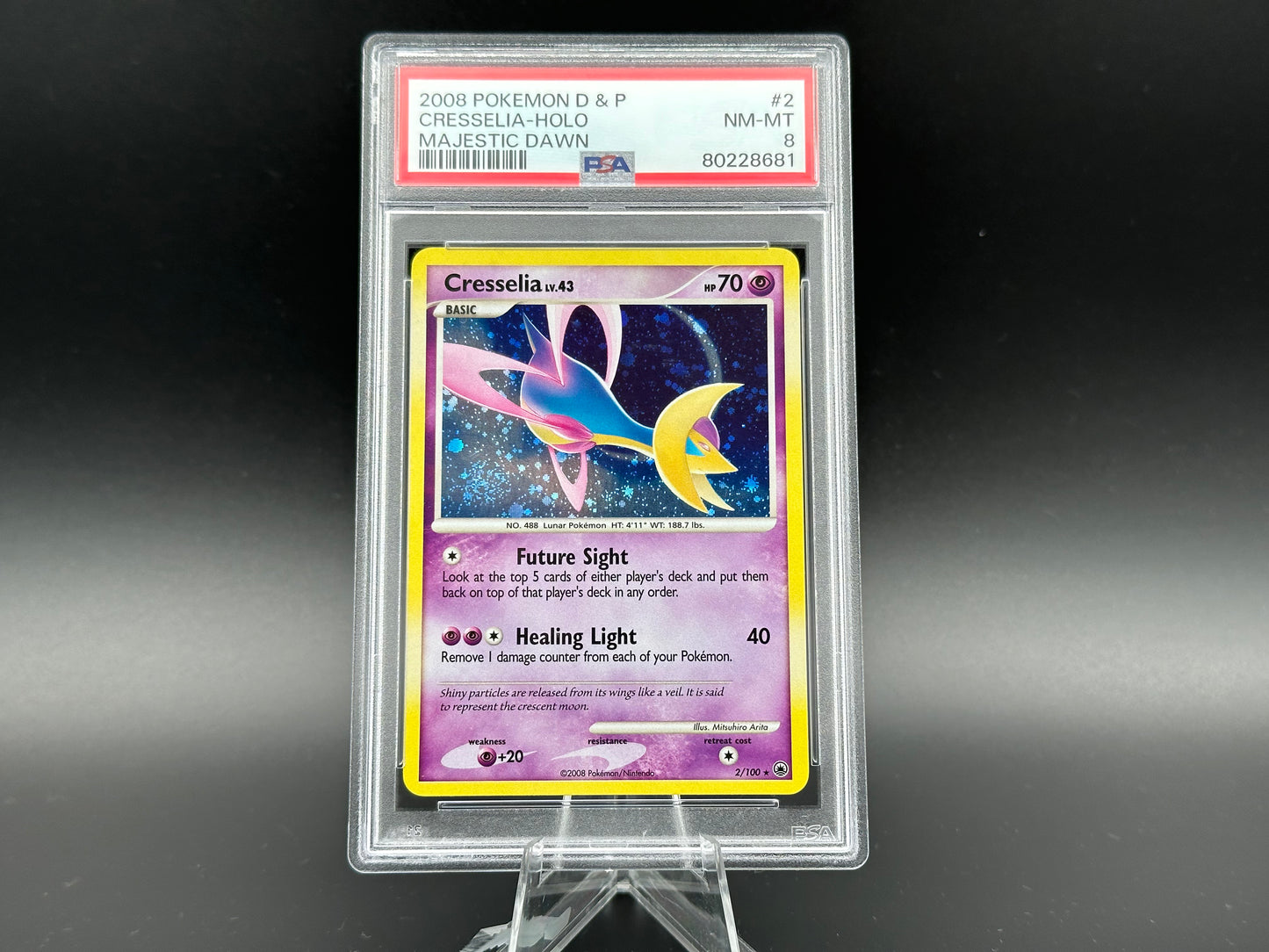 Cresselia holo Diamond & Pearl Majestic Dawn PSA 8