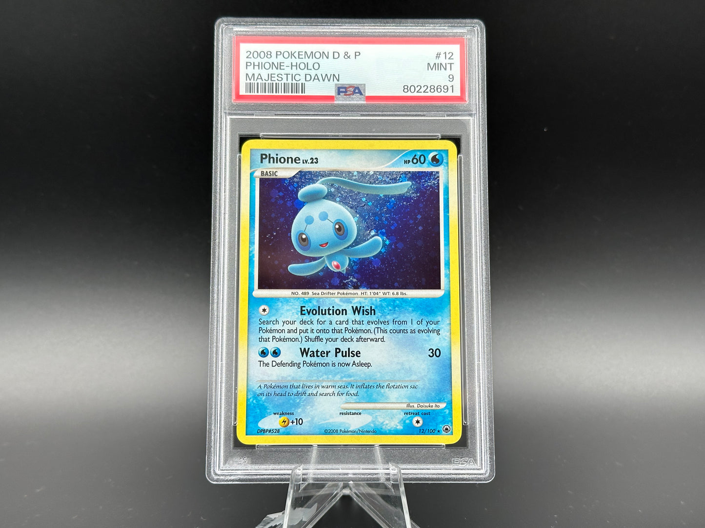 Phione holo Diamond & Pearl Majestic Dawn PSA 9