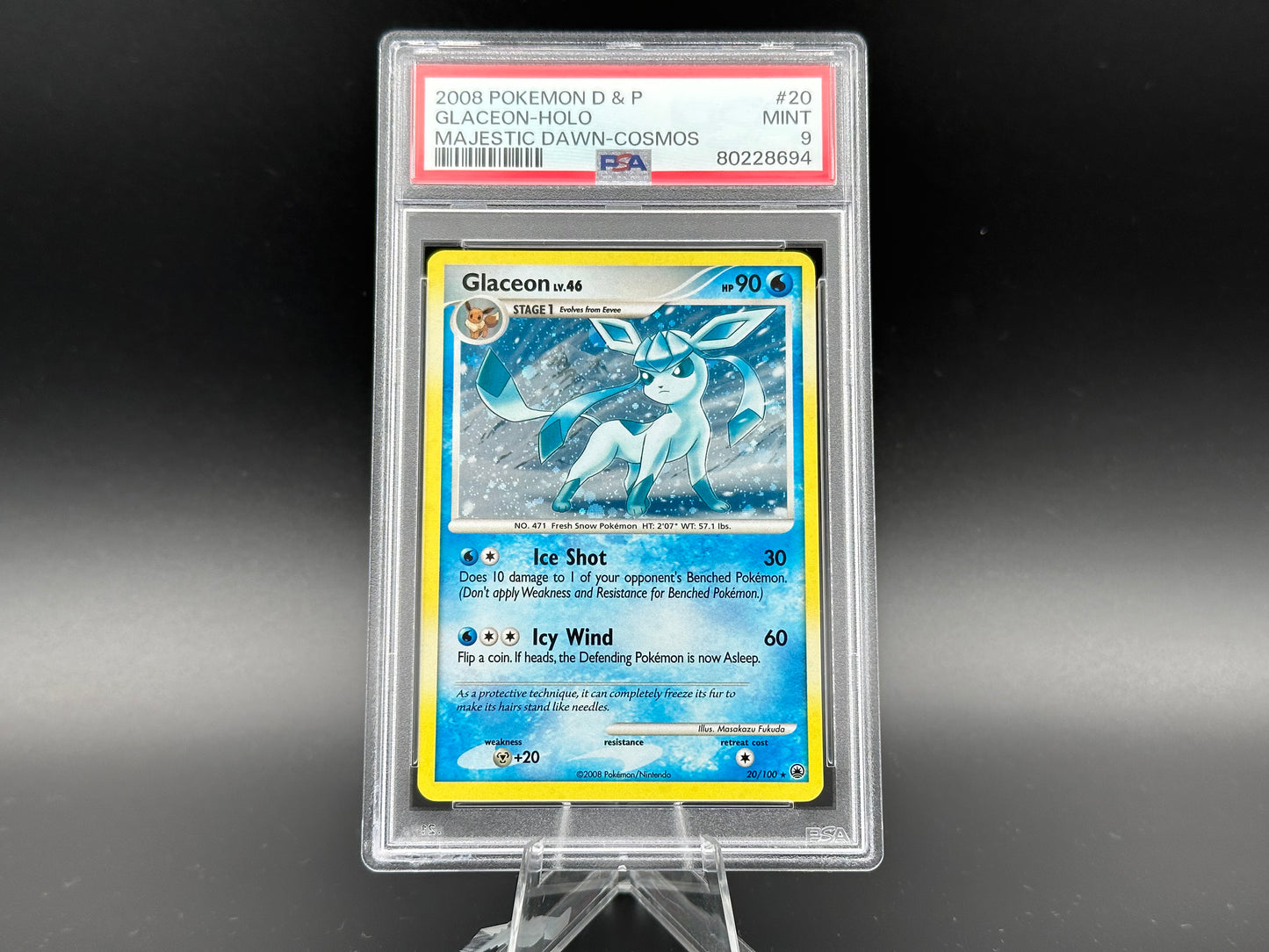 Glaceon cosmos holo Diamond & Pearl Majestic Dawn PSA 9