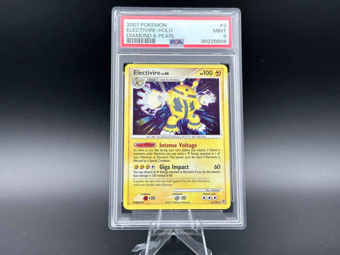 Electivire holo Diamond & Pearl Base PSA 9