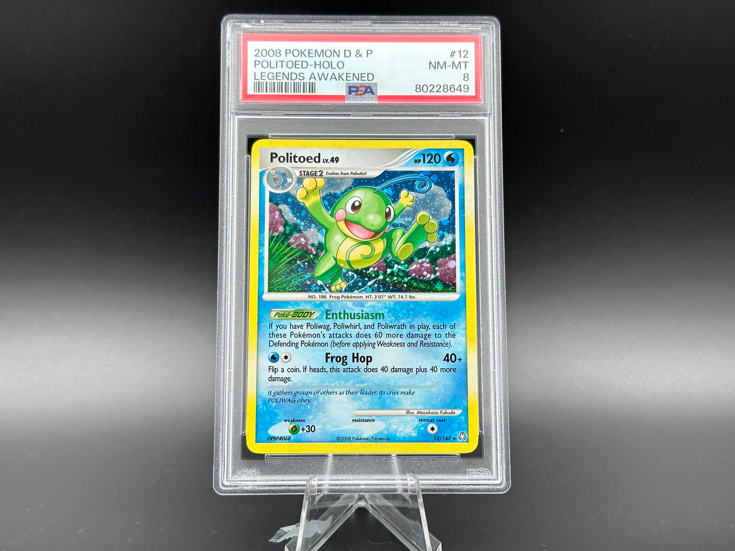 Politoed olografico Diamond &amp; Pearl Legends Awakened PSA 8