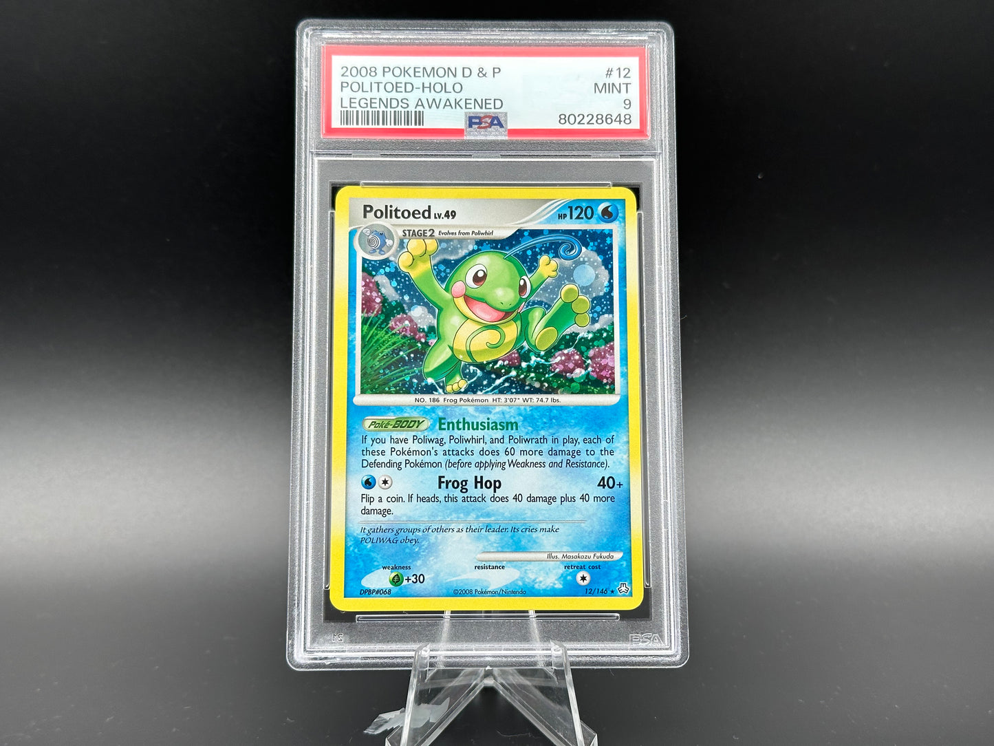 Politoed holo Diamond & Pearl Legends Awakened PSA 9