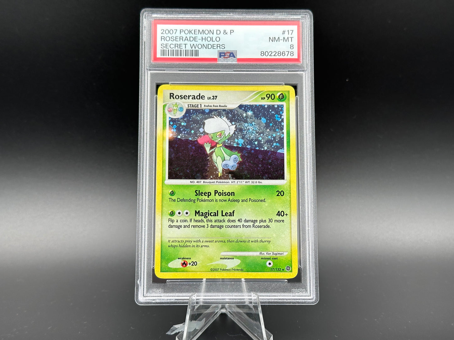 Roserade holo Diamant &amp; Perle Merveilles Secrètes PSA 8