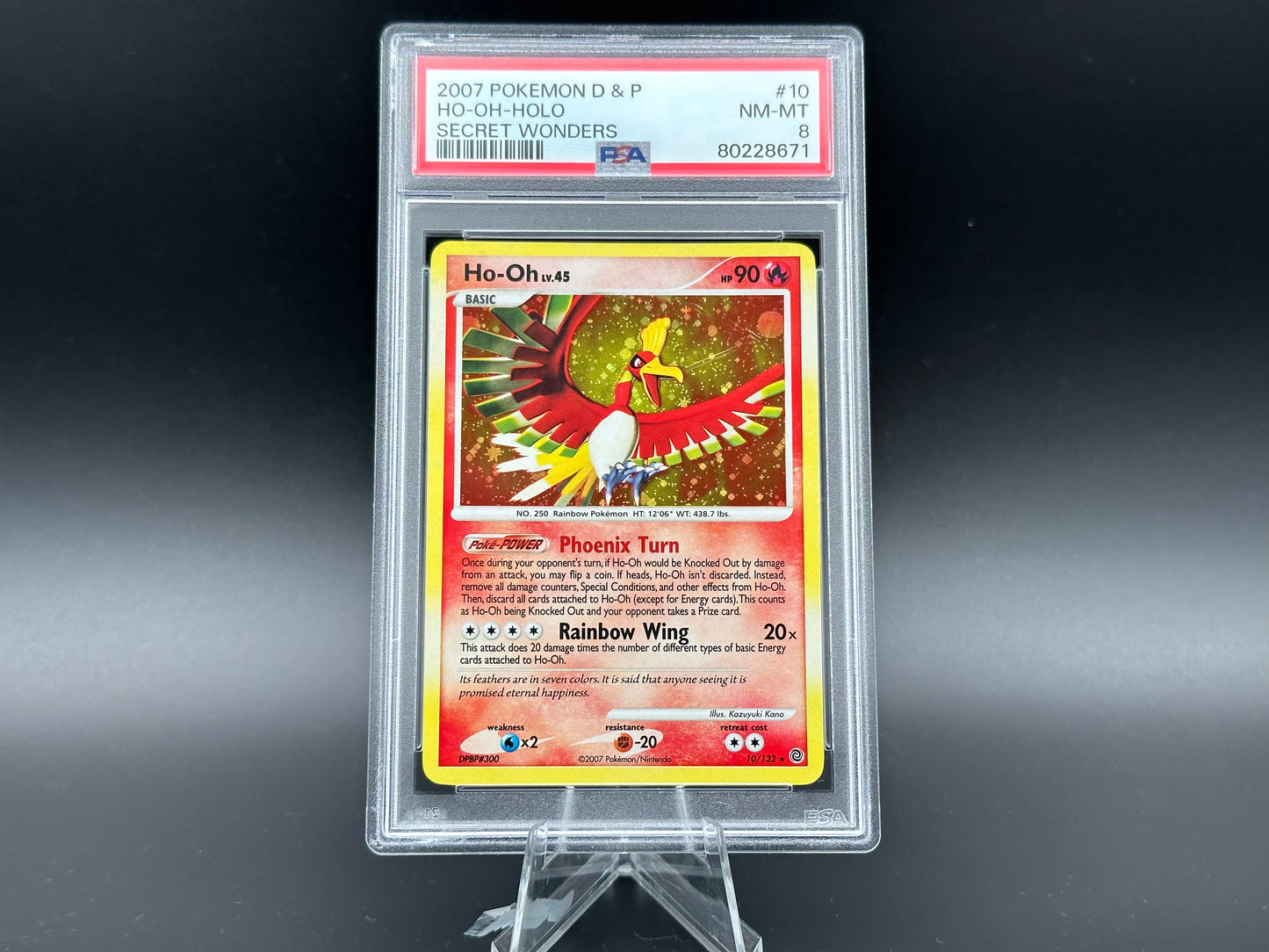 Ho-Oh holo Diamante e Perla Meraviglie Segrete PSA 8