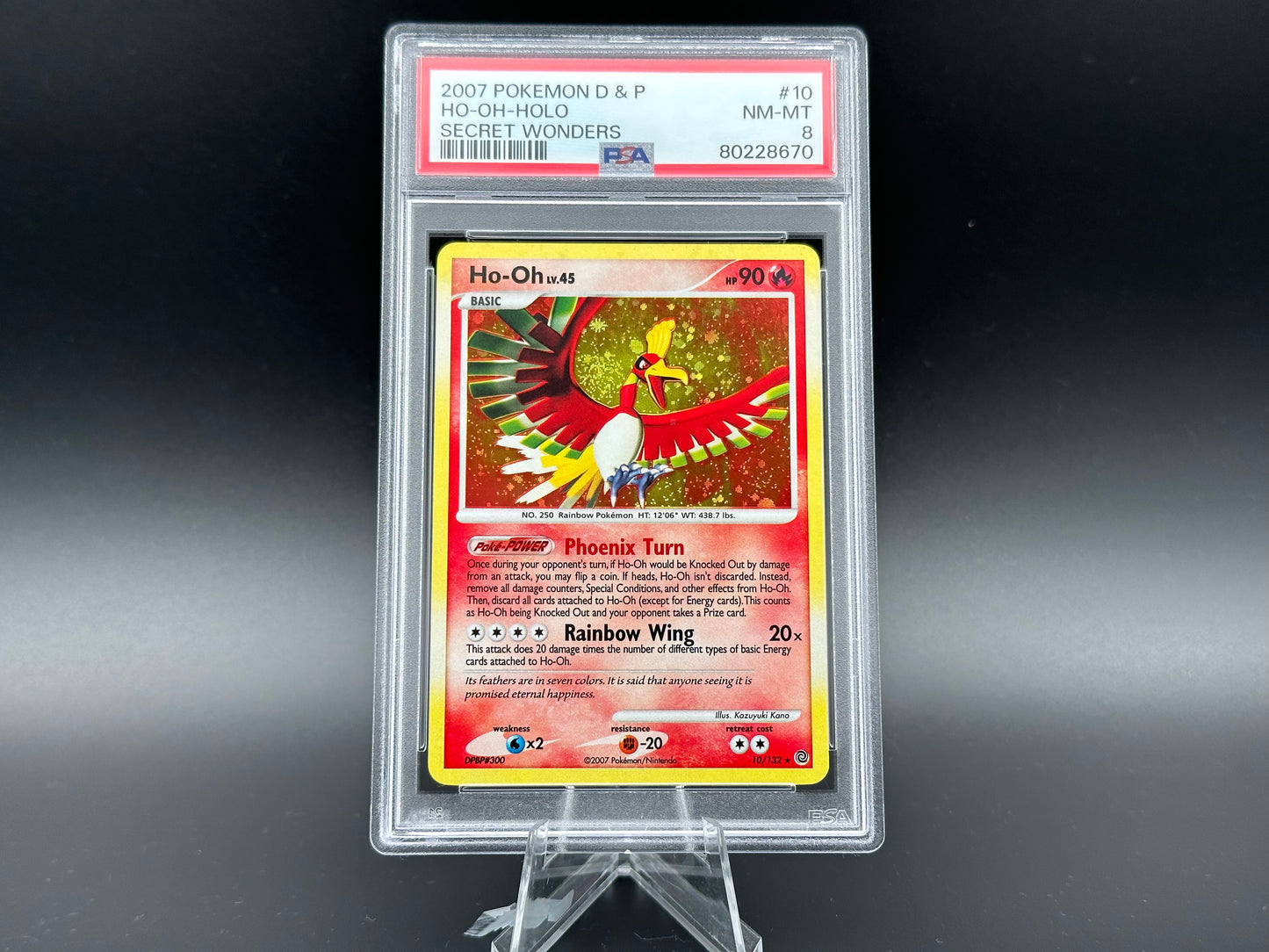 Ho-Oh holo Diamond & Pearl Secret Wonders PSA 8