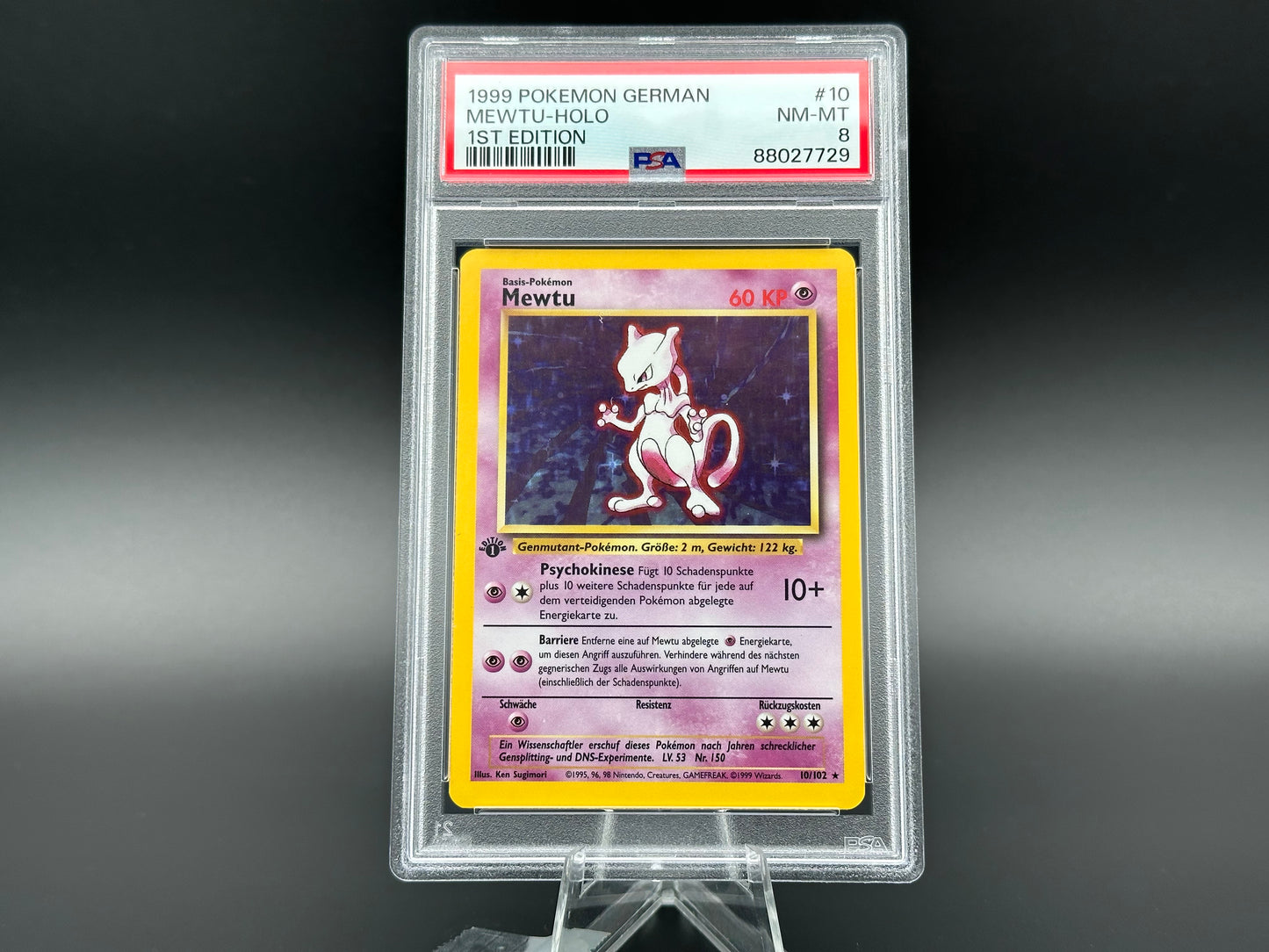 Mewtu holo Basis Set 1. Edition PSA 8