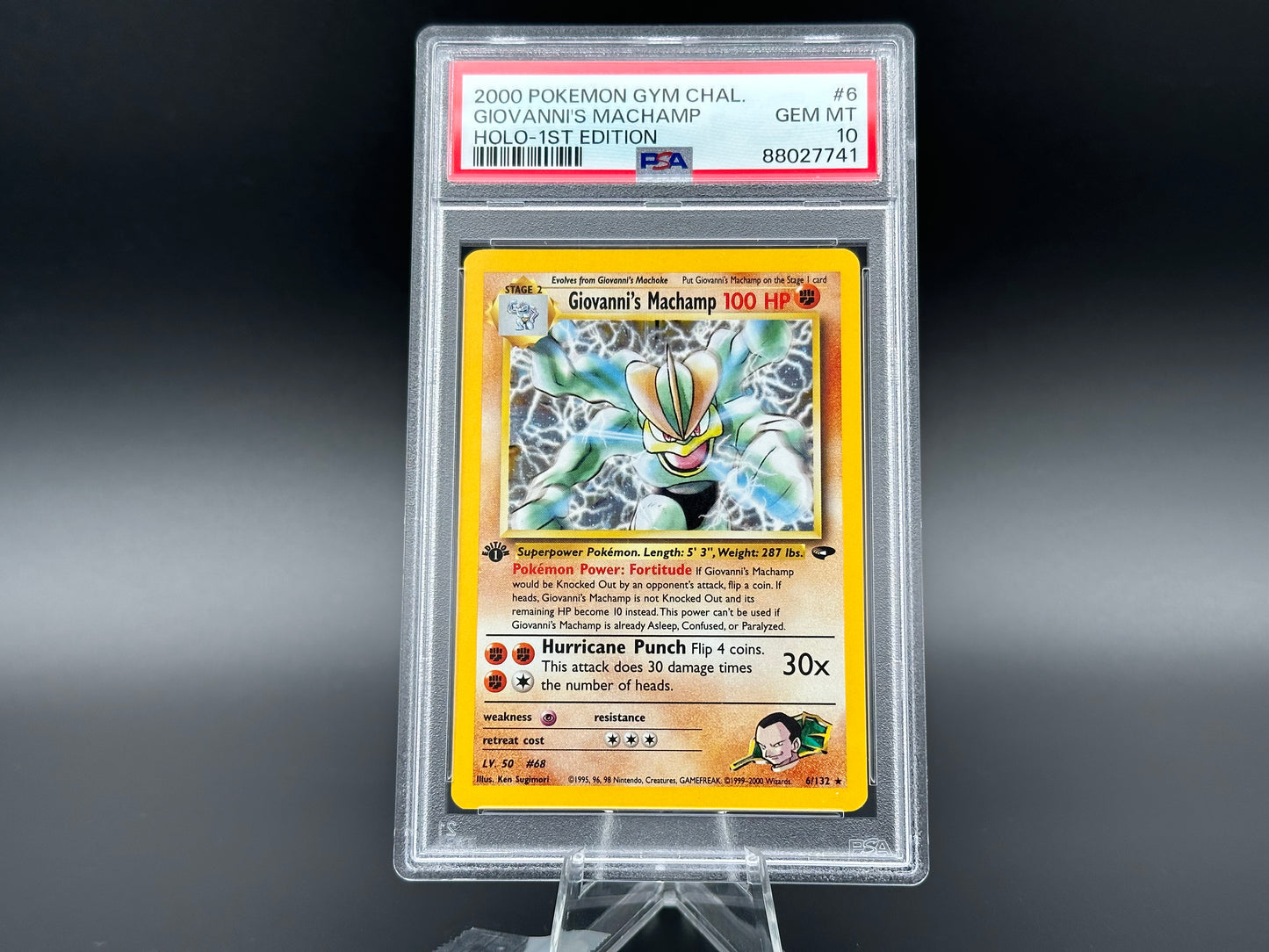 Giovanni's Machamp holo Gym Challenge 1. Edition PSA 10