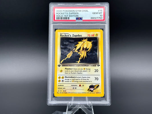 Rocket's Zapdos holo Gym Challenge 1. Edition PSA 10