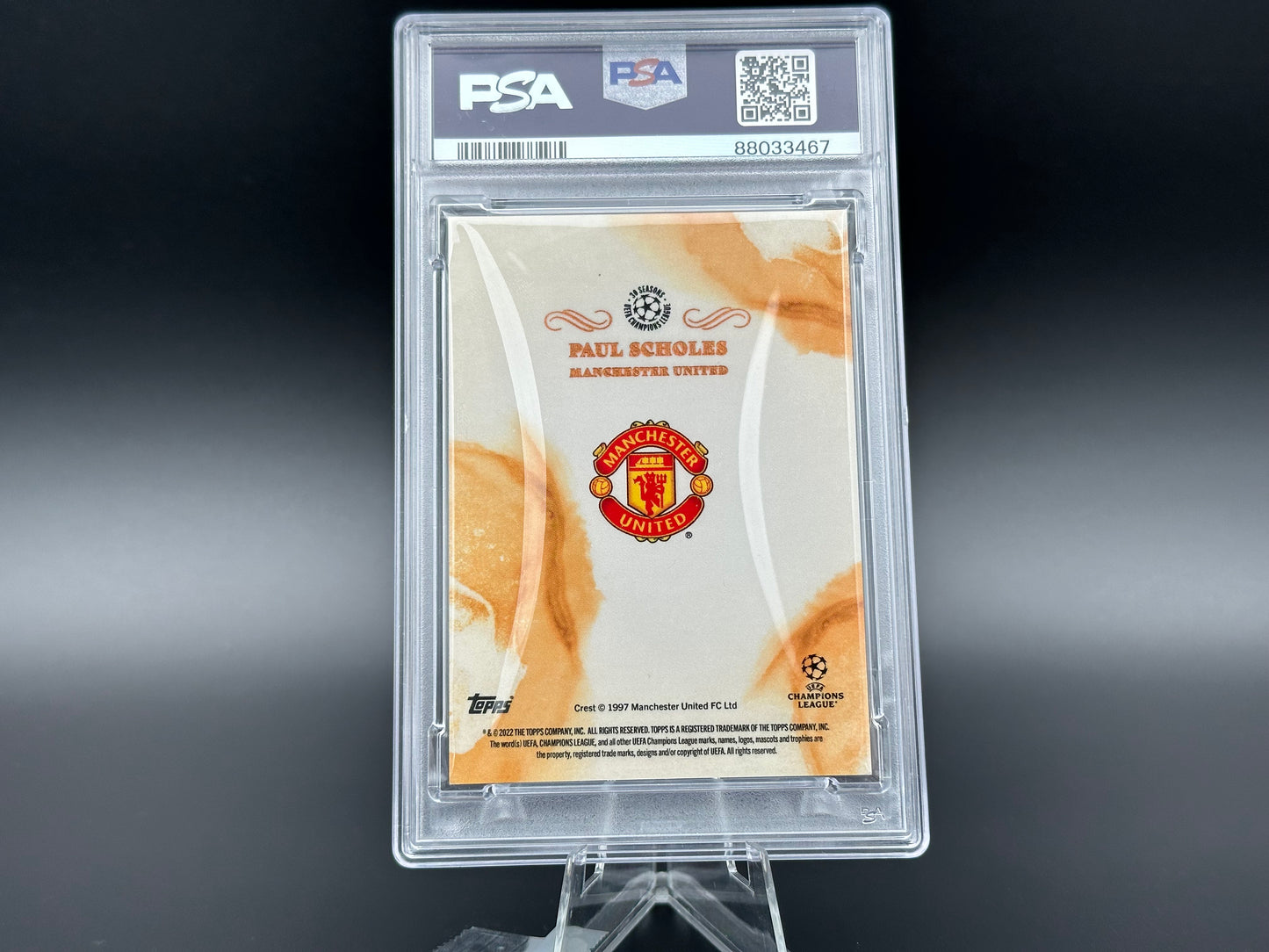 Paul Scholes 2021-22 Topps Pearl UCL Legend Orange 5/5 PSA 10