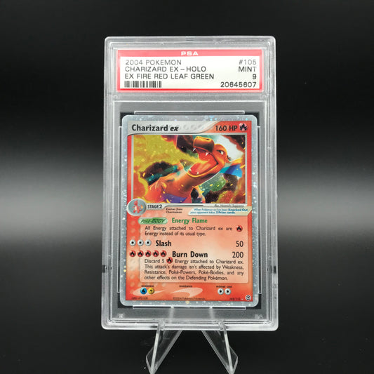 Charizard Ex Ex Rosso Fuoco e Verde Foglia PSA 9