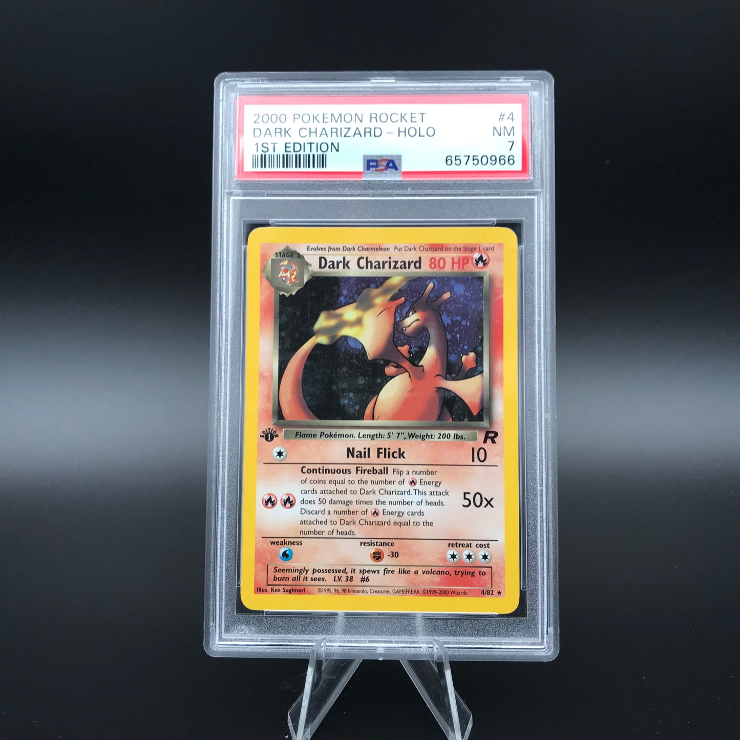 Dark Charizard holo Team Rocket 1. Edition PSA 7