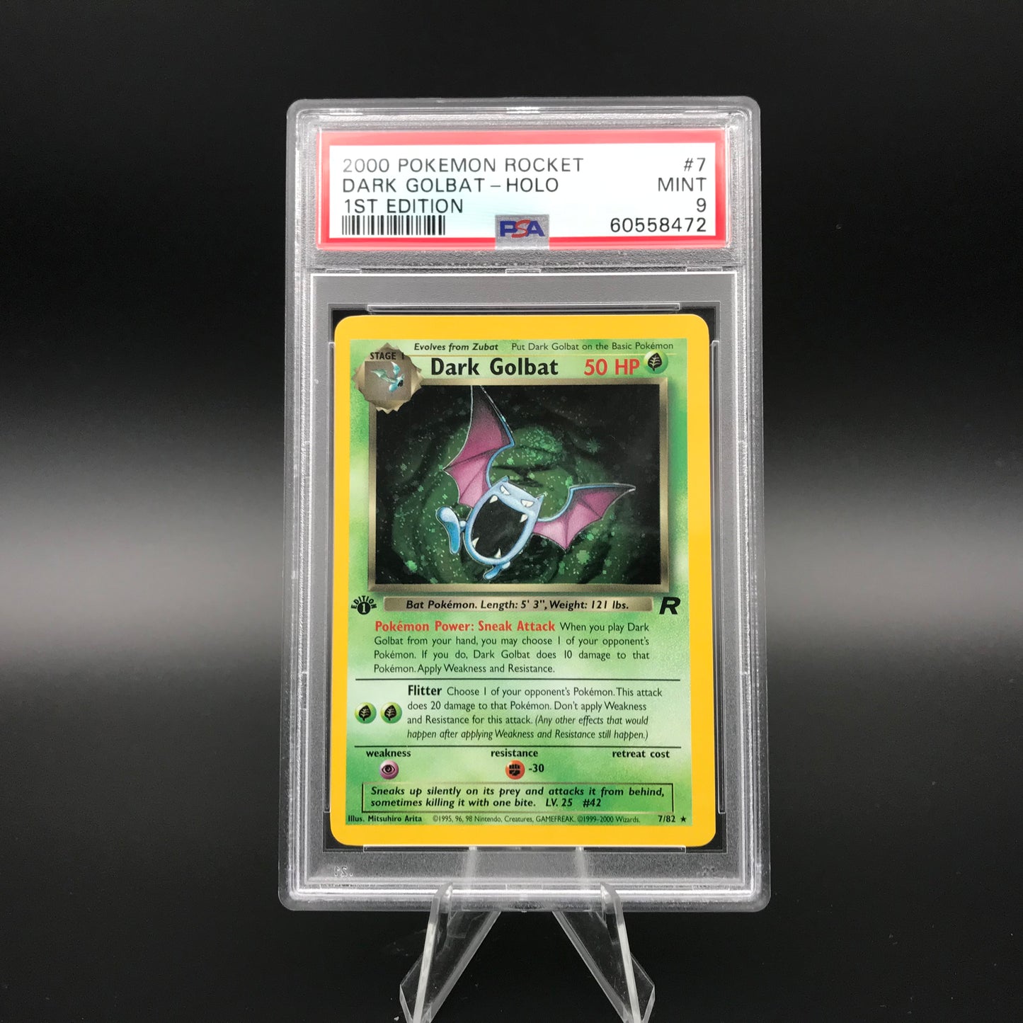 Dark Golbat holo Team Rocket 1. Edition PSA 9