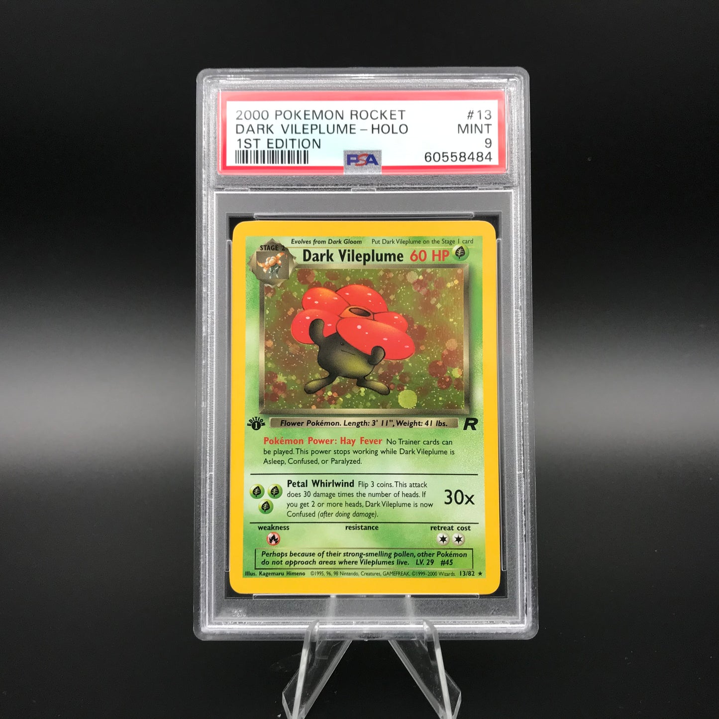 Dark Vileplume holo Team Rocket 1. Edition PSA 9