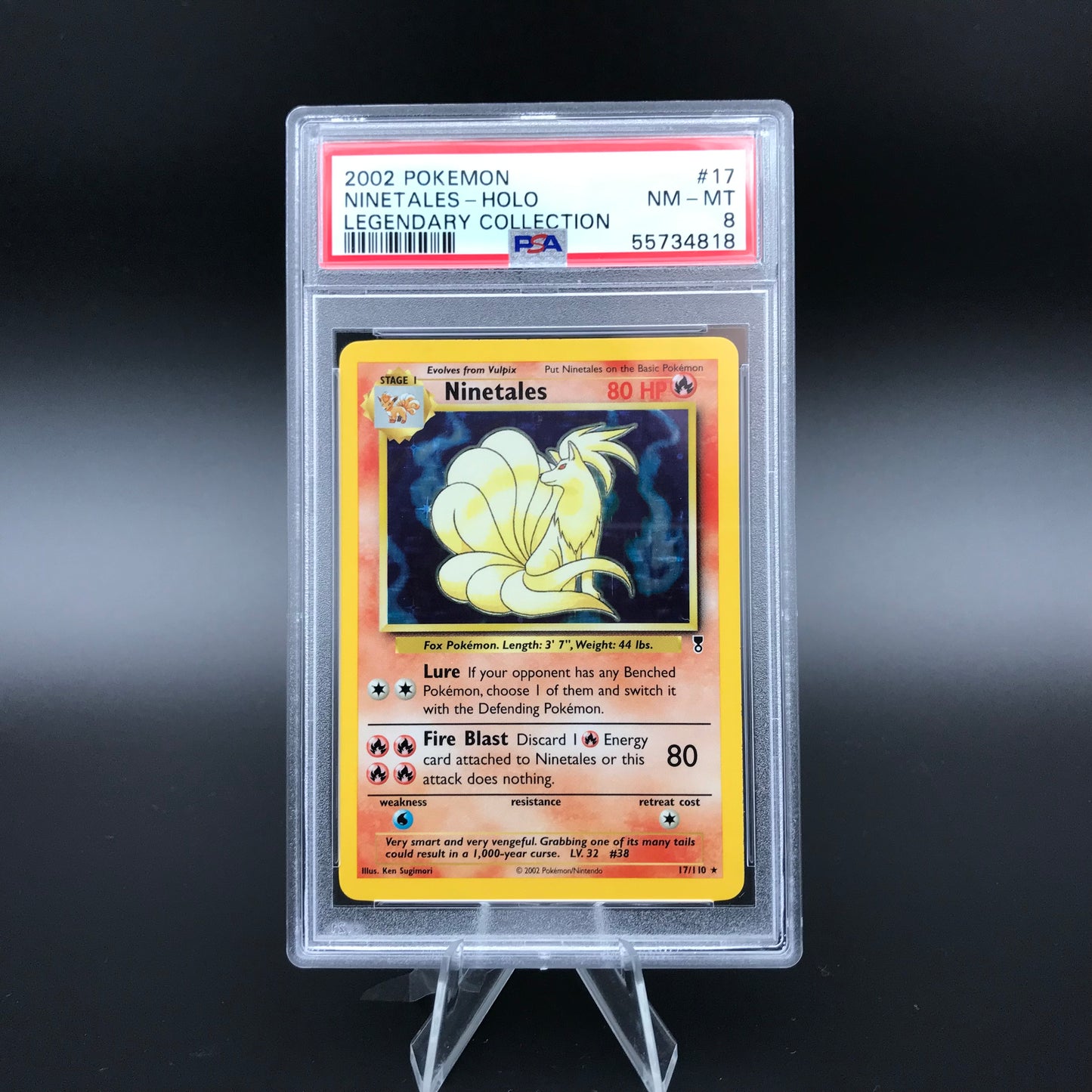 Ninetales holo Legendary Collection PSA 8