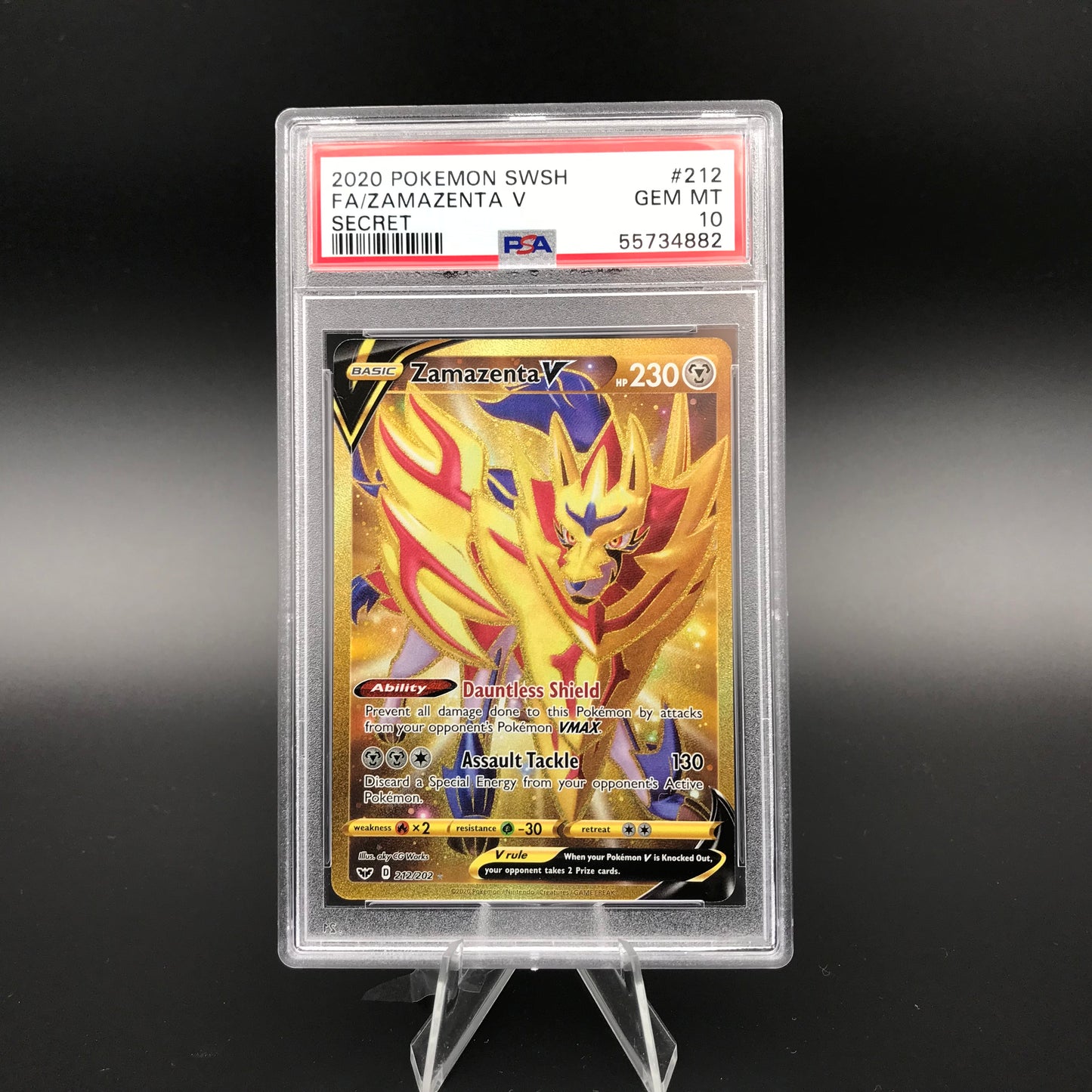 Zamazenta V Gold Secret Rare Sword & Shield PSA 10