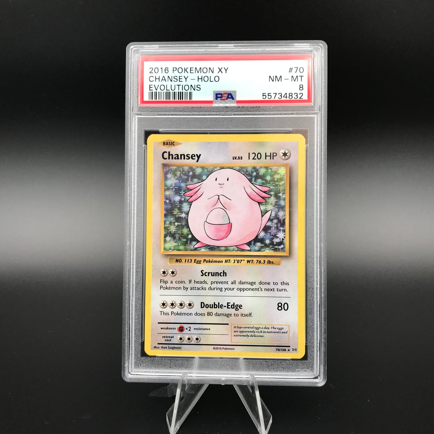 Chansey holo XY Evolutions PSA 8