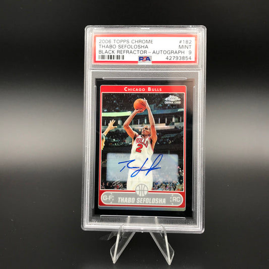 Thabo Sefolosha Black Refractor Auto Topps Chrome PSA 9