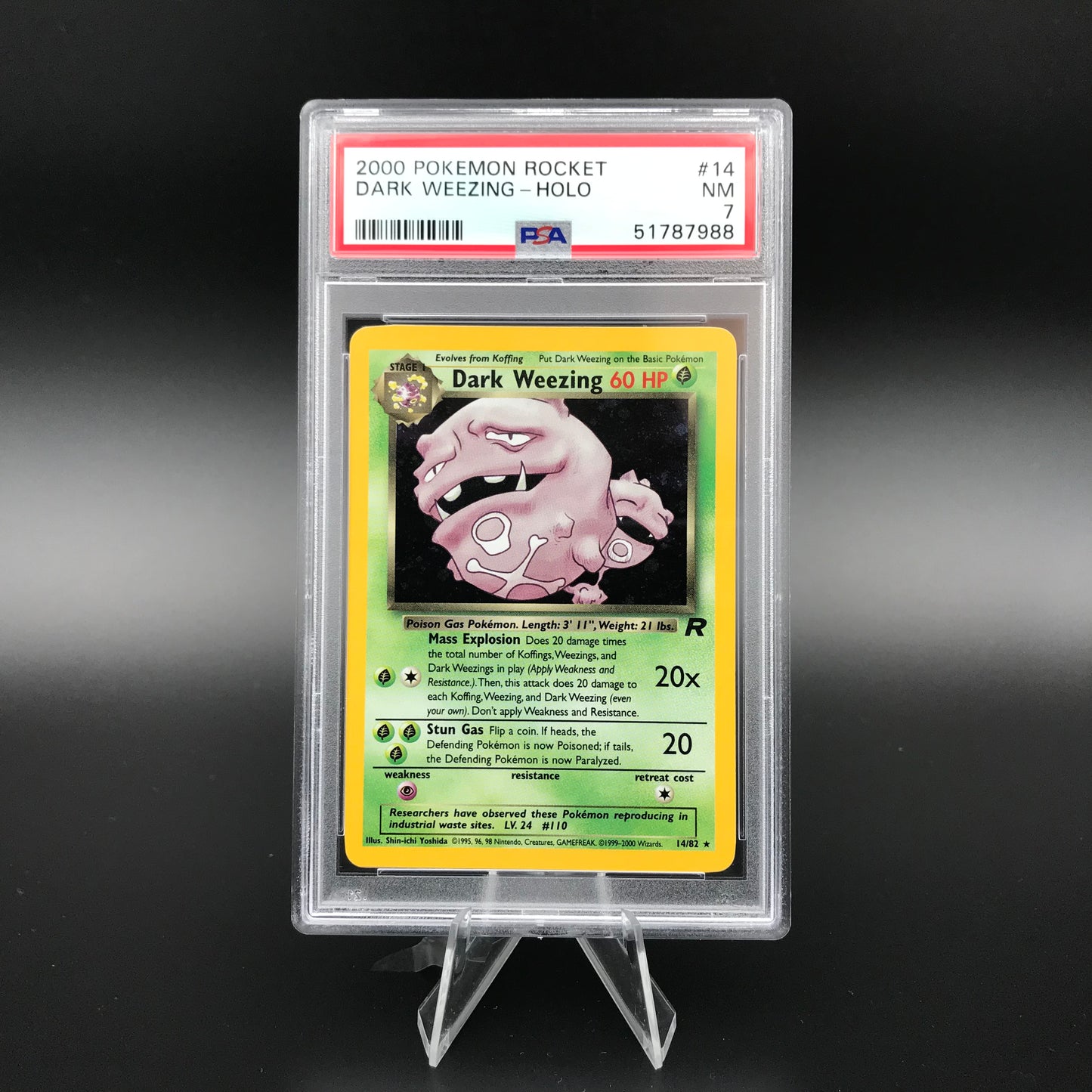 Dark Weezing holographique Team Rocket PSA 7