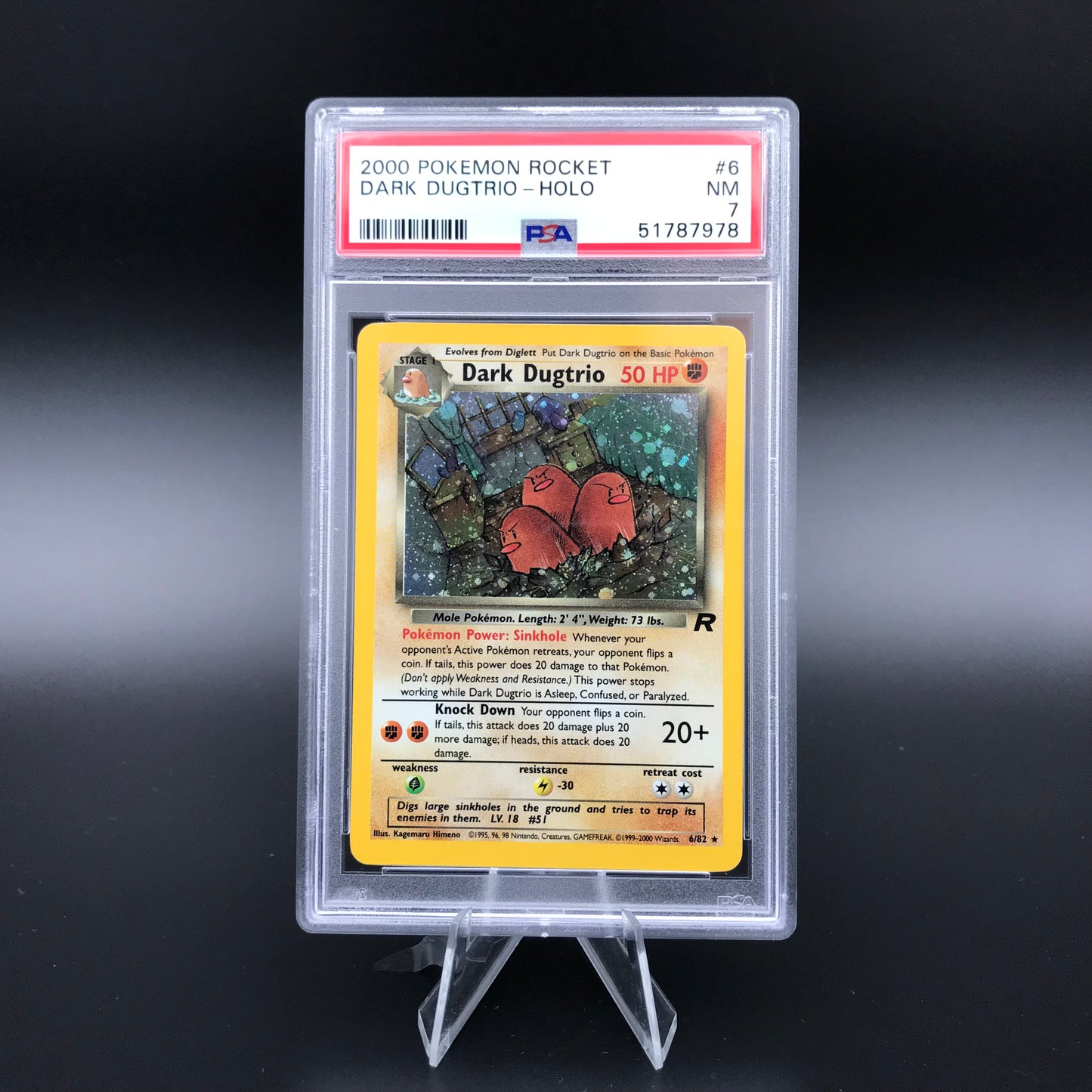 Dark Dugtrio holo Team Rocket PSA 7