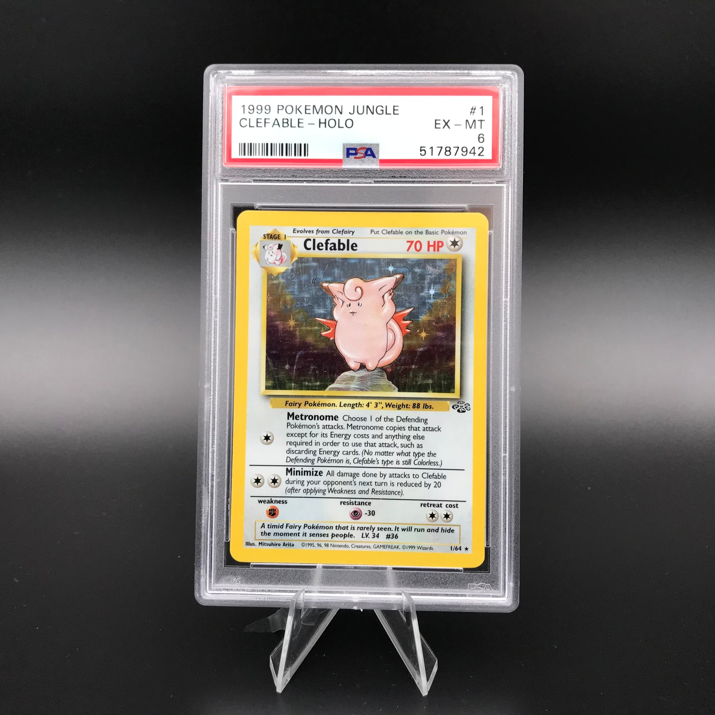 Clefable Holo Jungle PSA 6