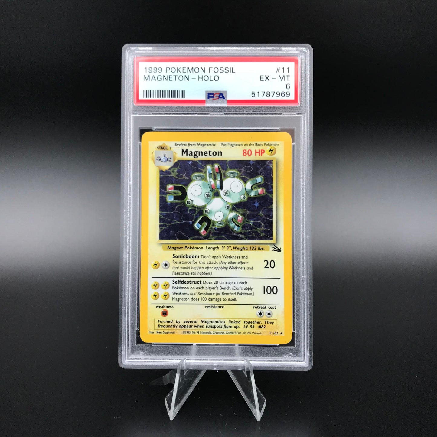 Magneton holo Fossil PSA 6