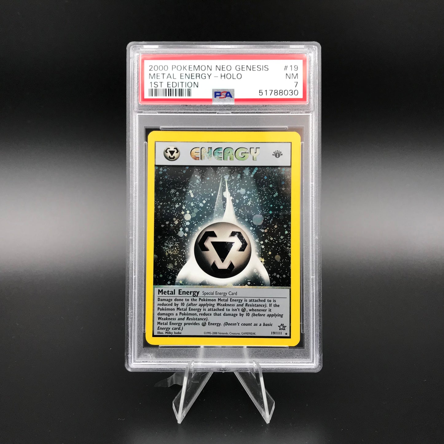 Metal Energy holo Neo Genesis 1. Edition PSA 7