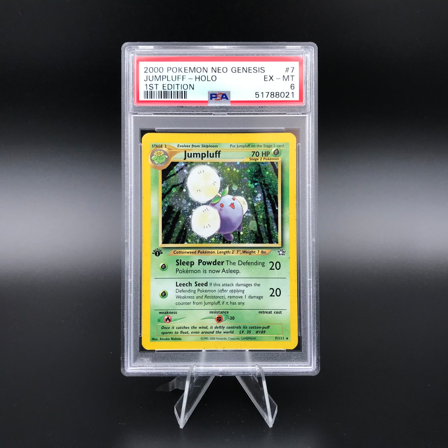 Jumpluff holo Neo Genesis 1. Edition PSA 6