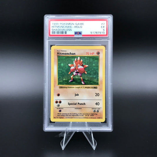 Set base olografico di Hitmonchan Shadowless PSA 5