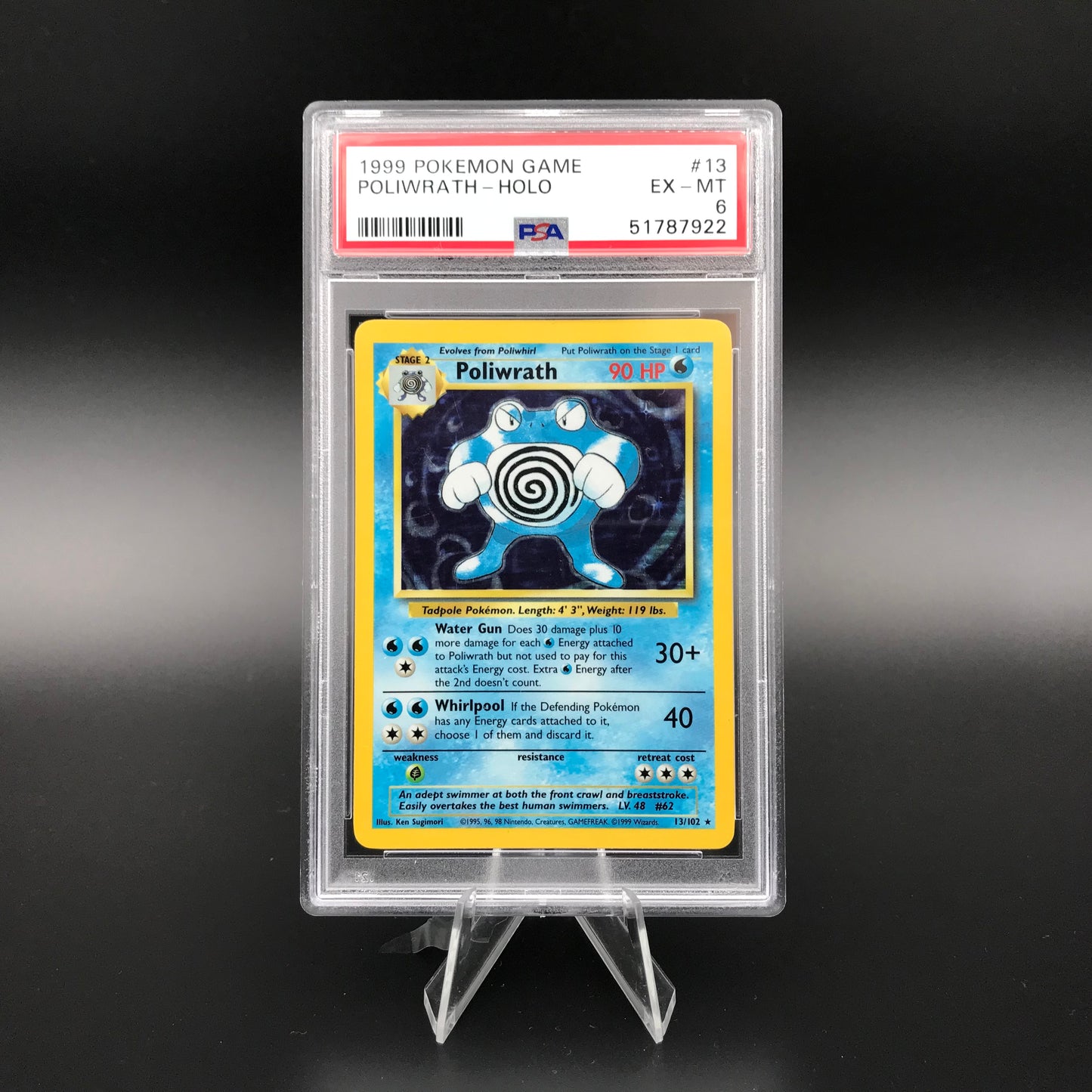 Set base olografica Poliwrath PSA 6