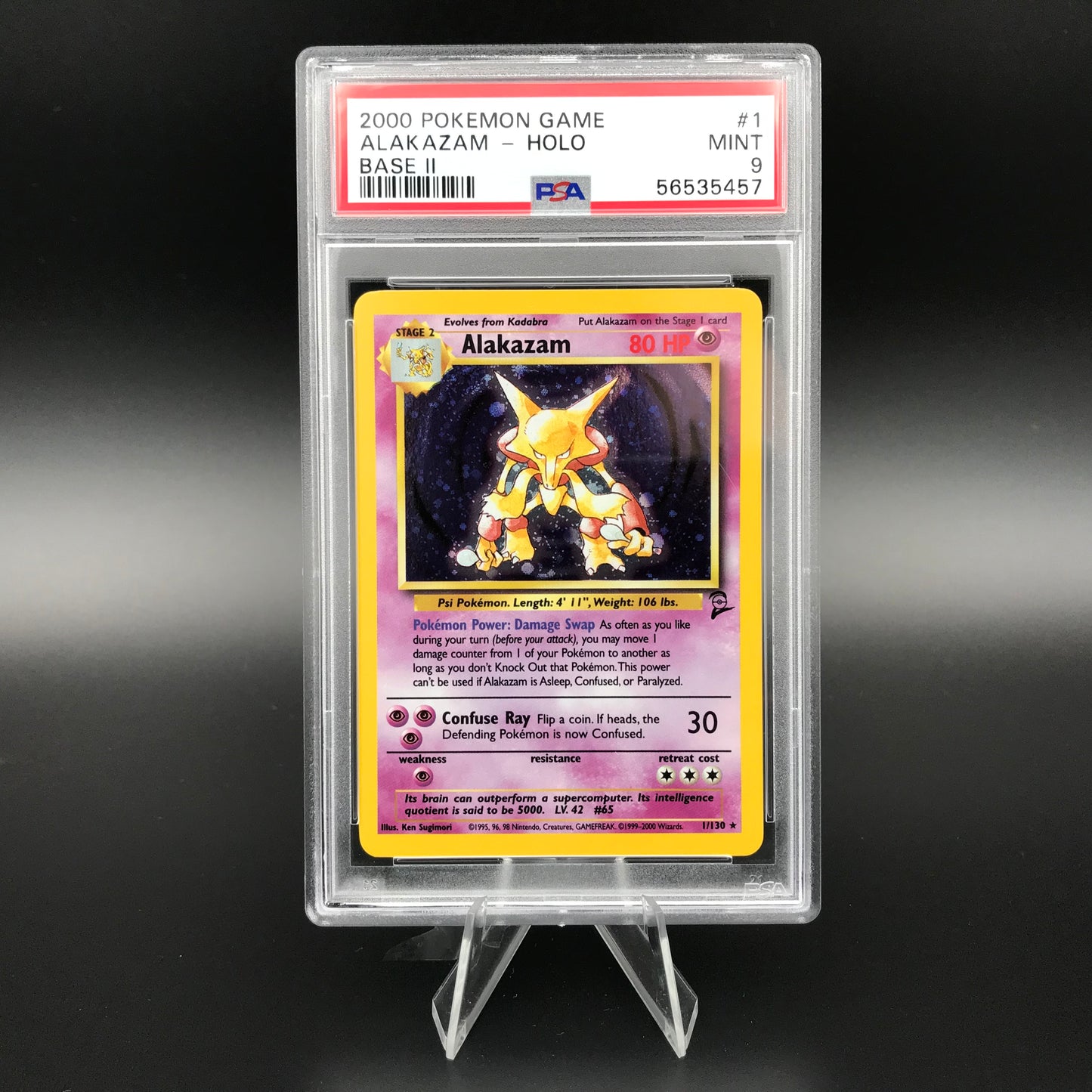 Alakazam holo Base 2 PSA 9