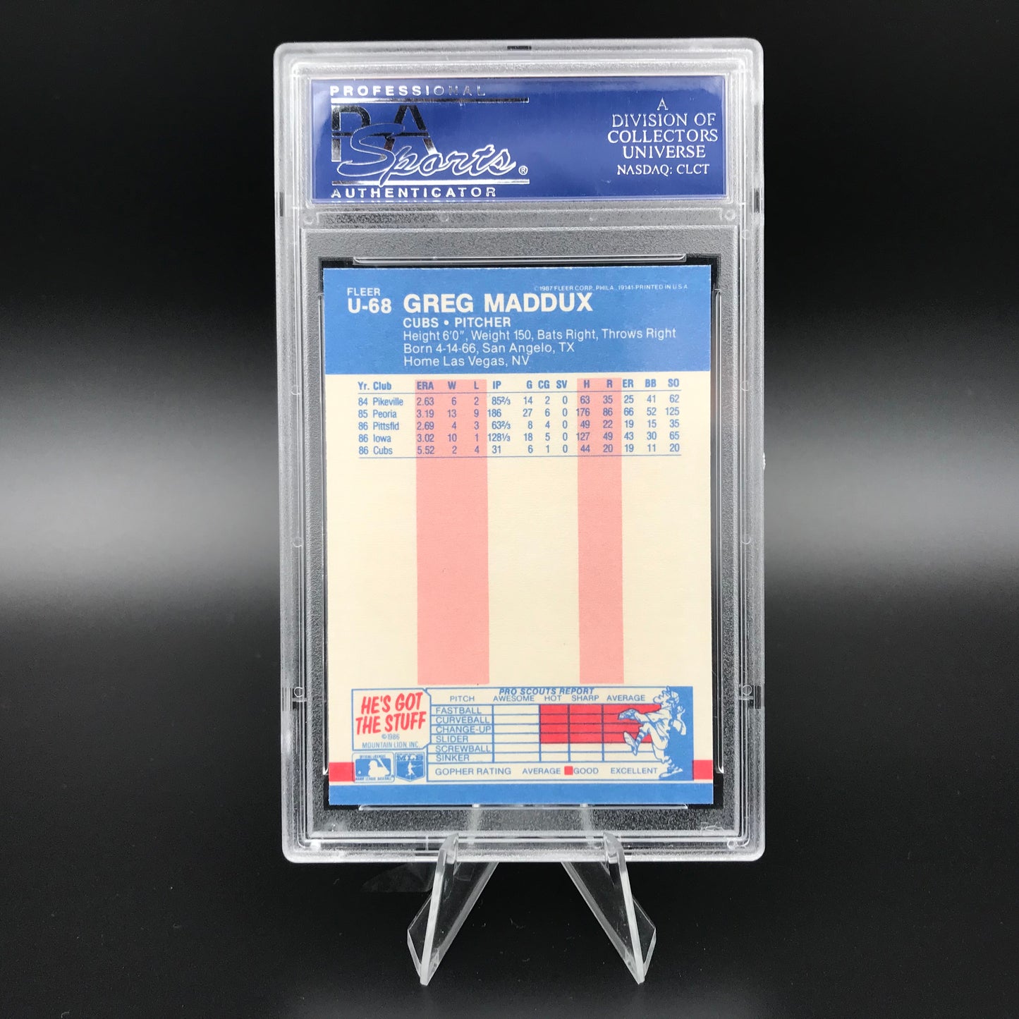 Greg Maddux Fleer Aggiornamento PSA 9