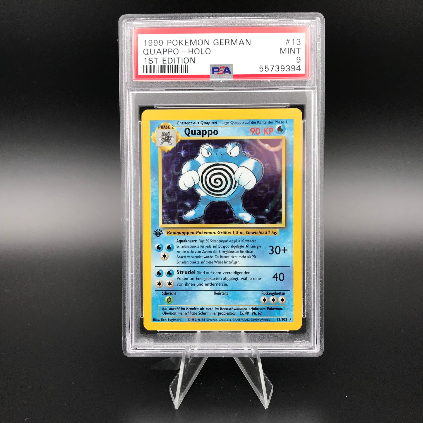 Quappo Holo Base Set 1ère édition PSA 9