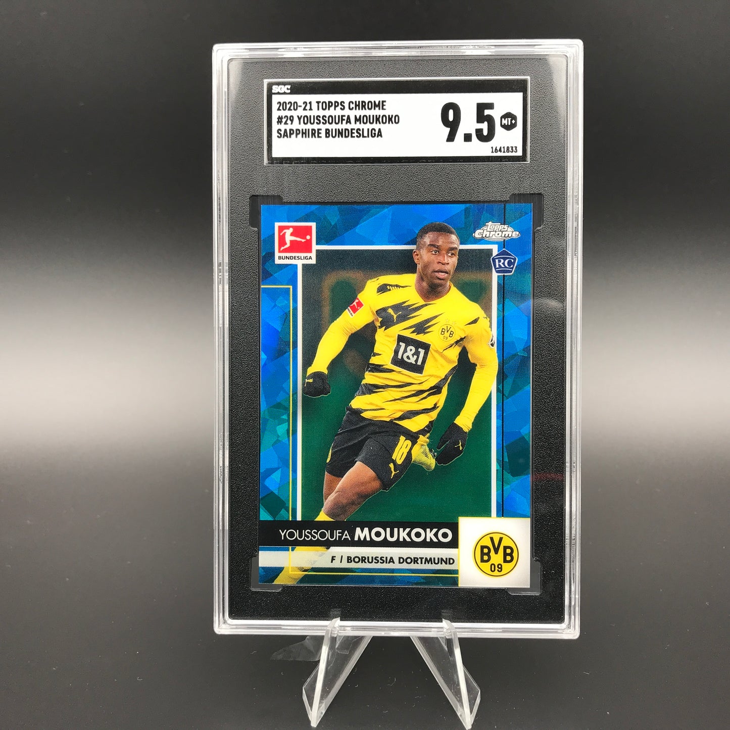 Youssoufa Moukoko Sapphire Bundesliga Topps Chrome SGC 9.5