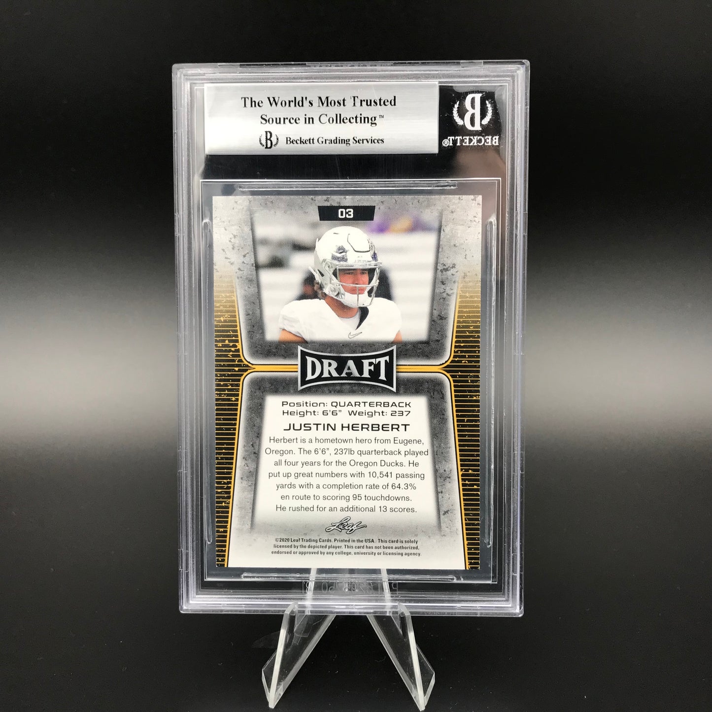 Justin Herbert Leaf Draft BGS 9