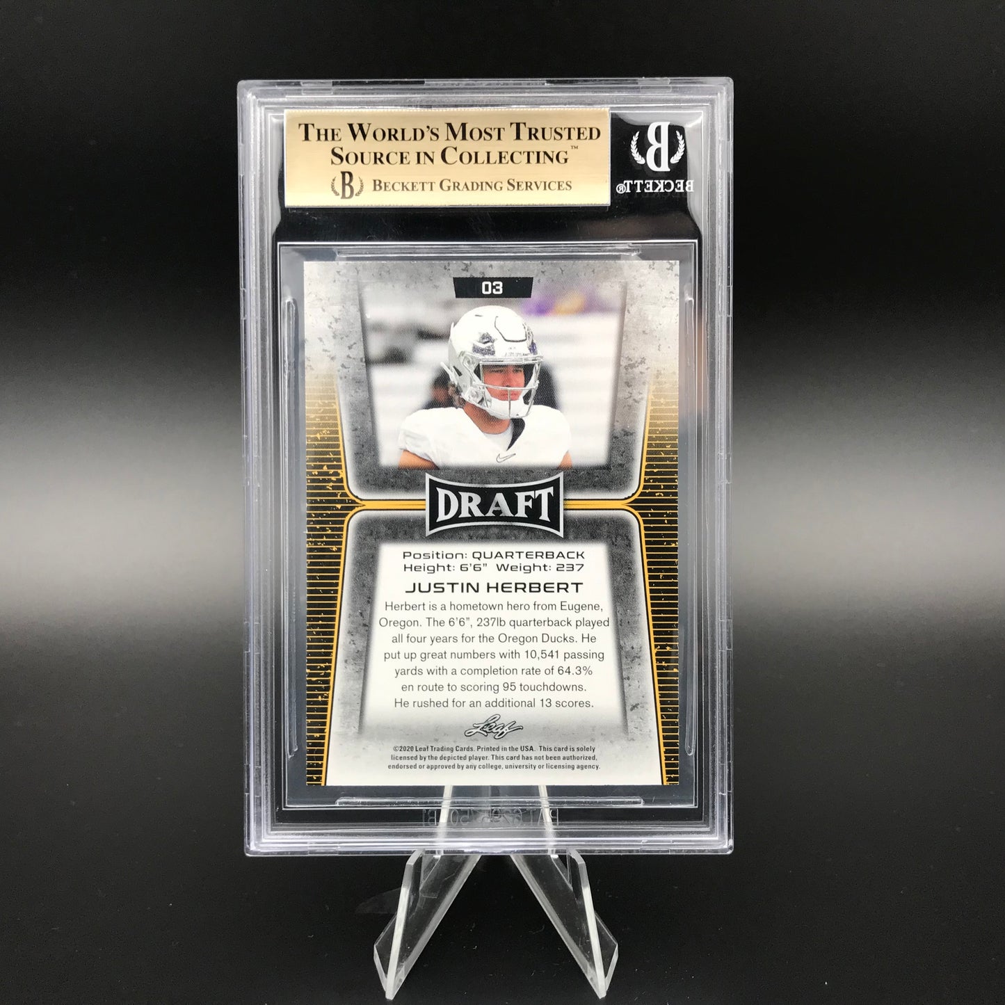 Justin Herbert Leaf Draft BGS 9.5