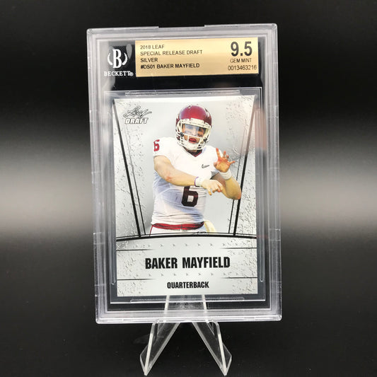 Baker Mayfield Versione speciale Draft Foglia Argento BGS 9.5