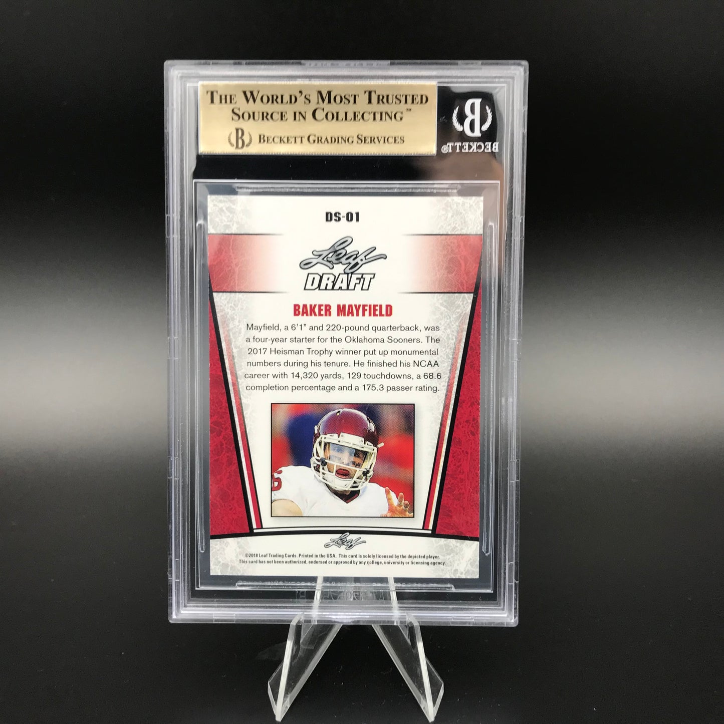 Baker Mayfield version spéciale Draft Silver Leaf BGS 9.5