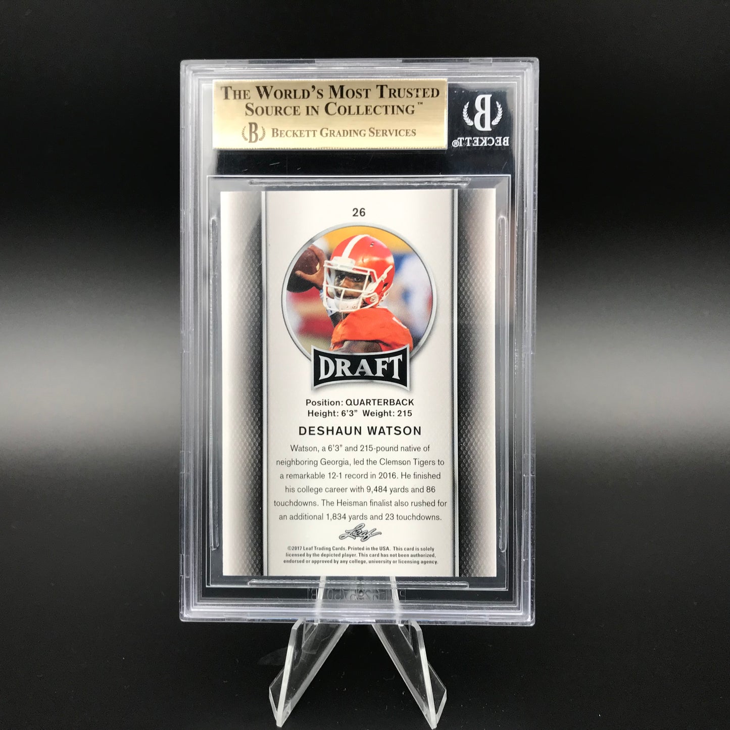 Deshaun Watson Leaf Draft BGS 9.5