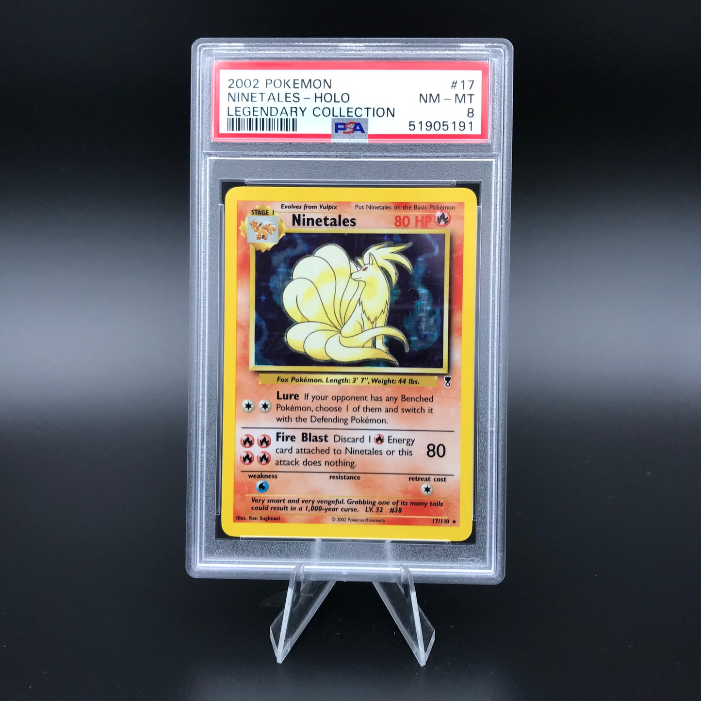 Ninetales holo Legendary Collection PSA 8