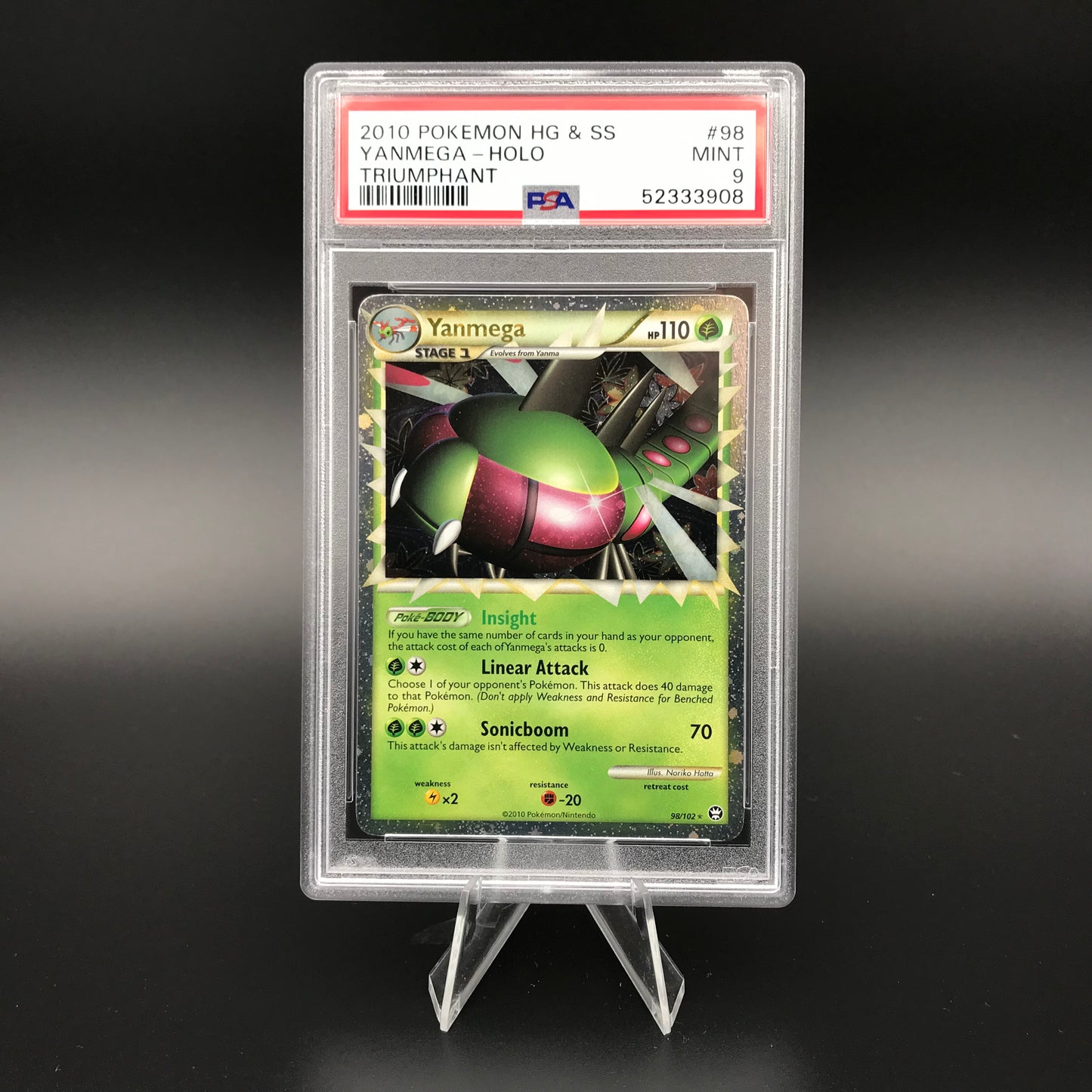 Yanmega Prime holo HS Triomphant PSA 9