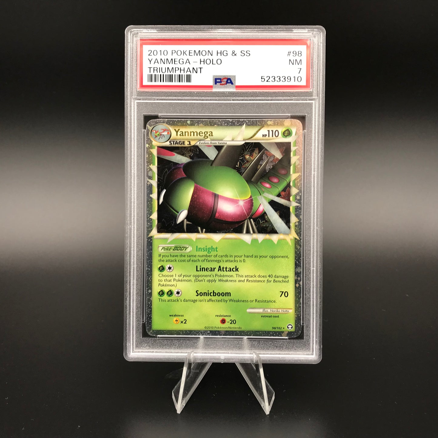 Yanmega Prime holo HS Triomphant PSA 7