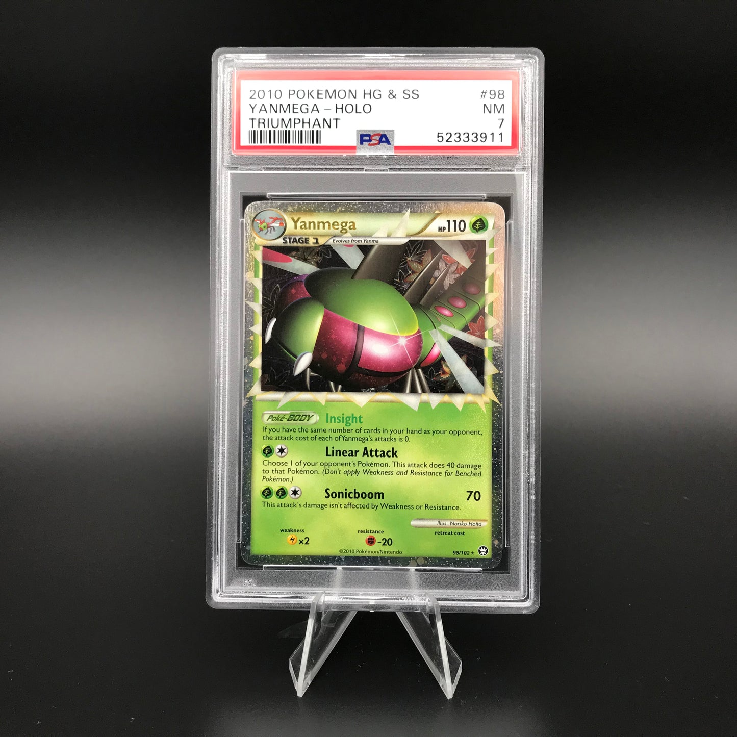 Yanmega Prime holo HS Triumphant PSA 7