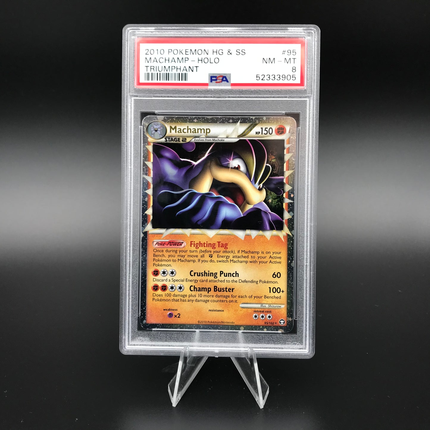 Machamp Prime holo HS Triomphant PSA 8