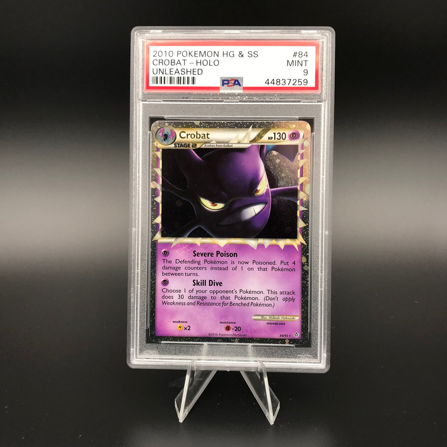 Crobat Prime holo HS Unleashed PSA 9