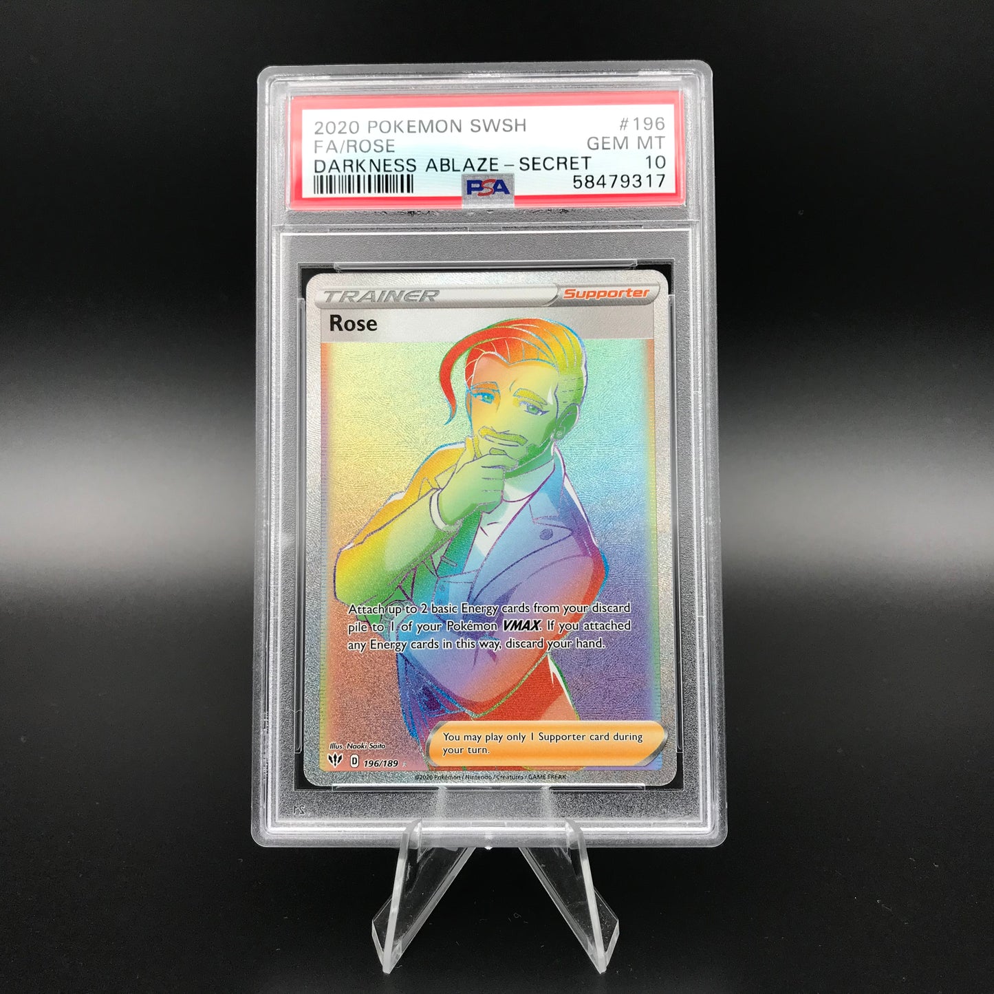 Rose Rainbow Secret Rare Darkness Ablaze PSA 10