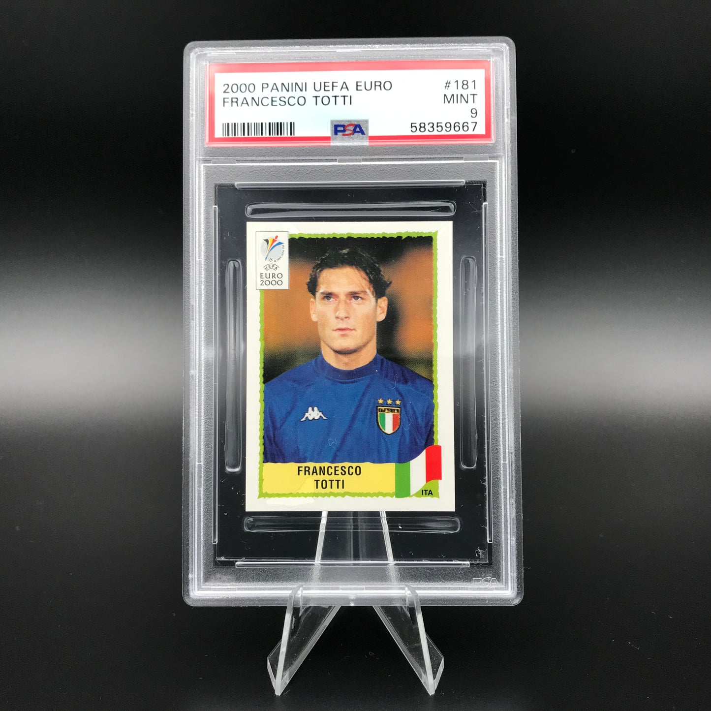 Francesco Totti Panini Euro 2000 #181 Sticker PSA 9