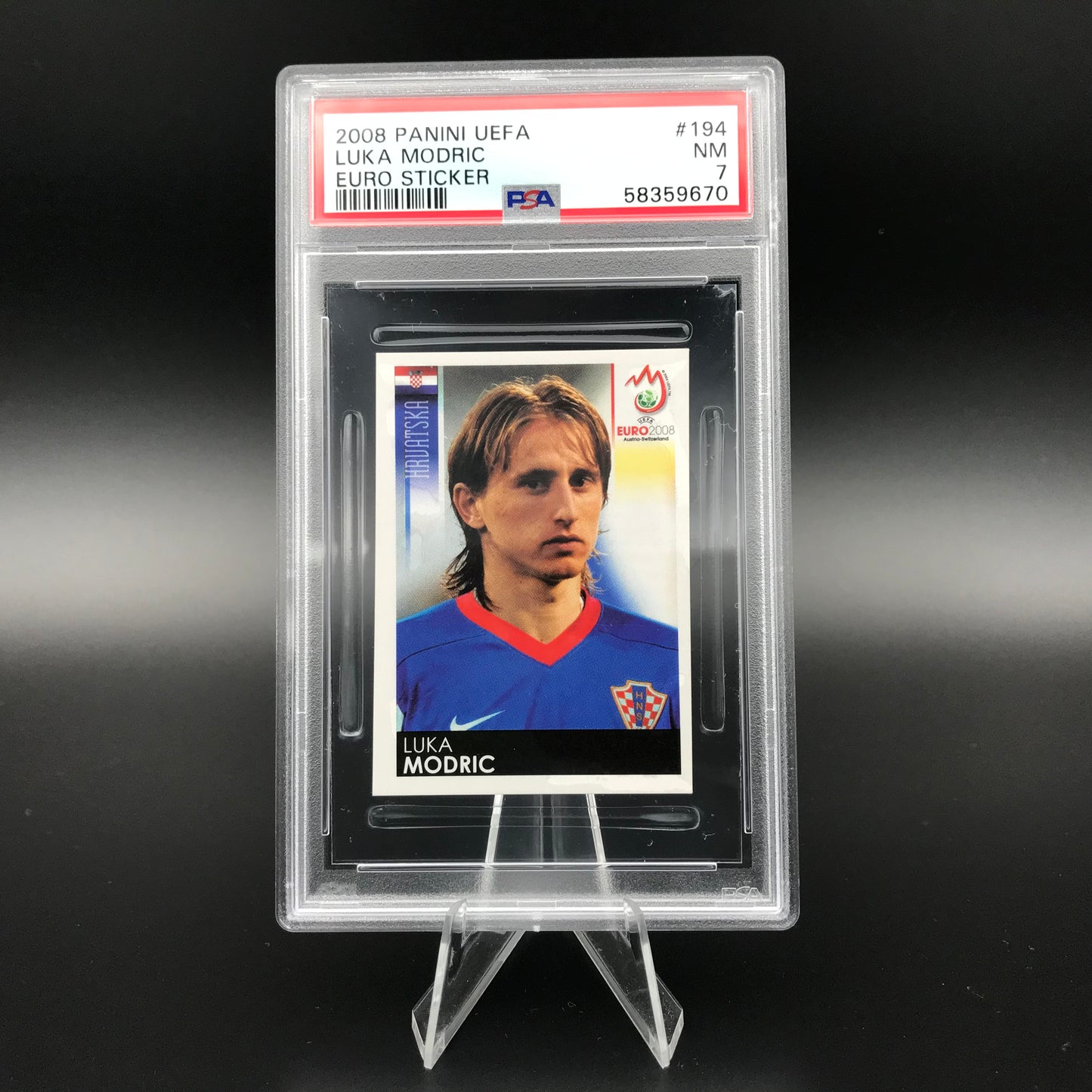 Luka Modric Panini Euro 2008 #194 Sticker PSA 7